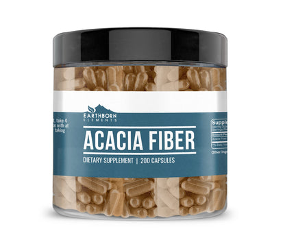 Earthborn Elements Acacia Fiber 200 Capsules – Pure & Undiluted, No Additives