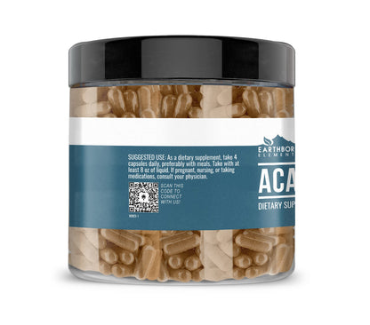 Earthborn Elements Acacia Fiber 200 Capsules – Pure & Undiluted, No Additives