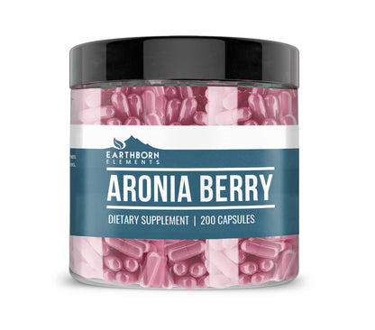 Earthborn Elements Aronia Berry 200 Capsules – Pure & Undiluted, No Additives