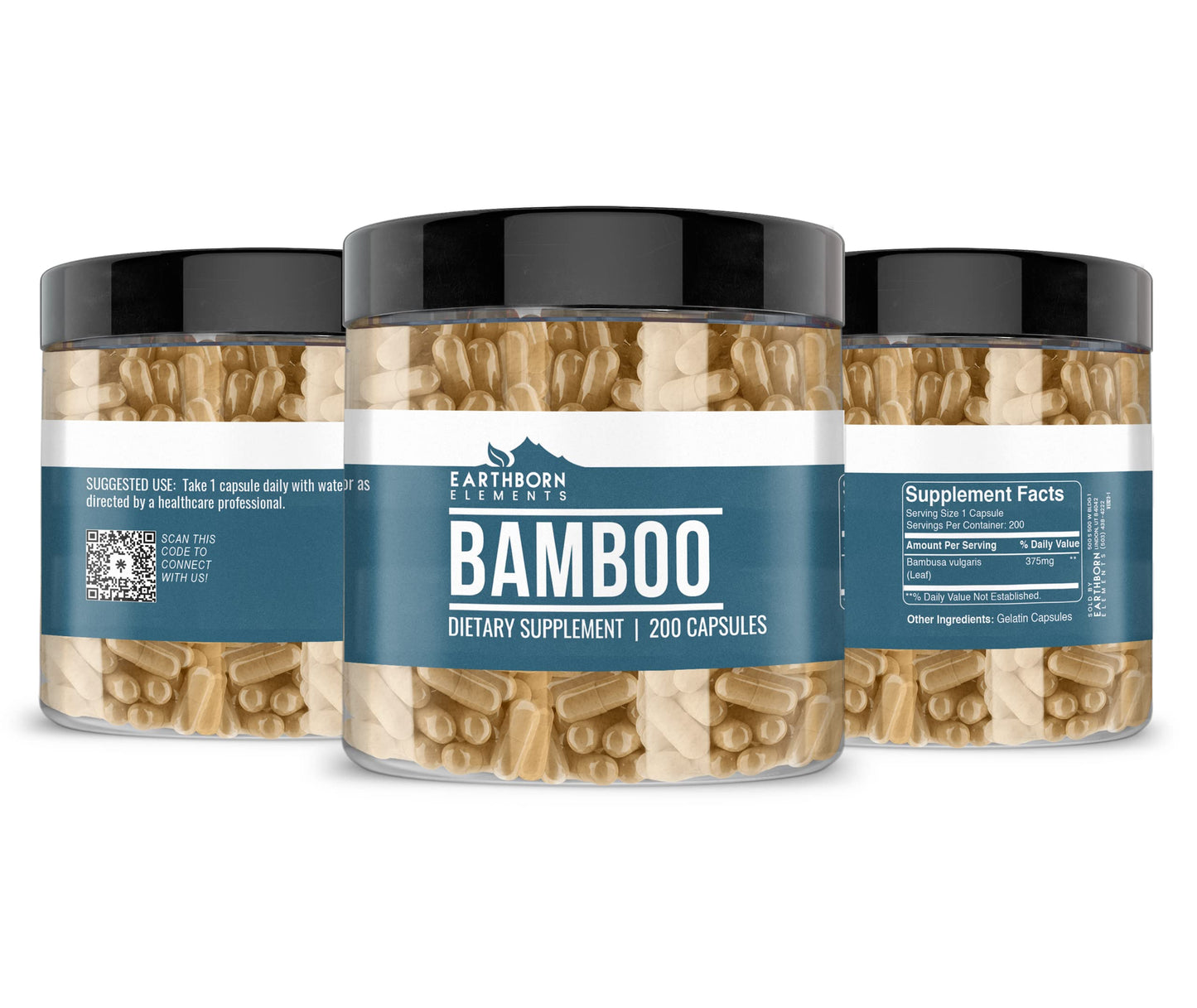 Earthborn Elements Bamboo 200 Capsules – Pure & Undiluted, No Additives