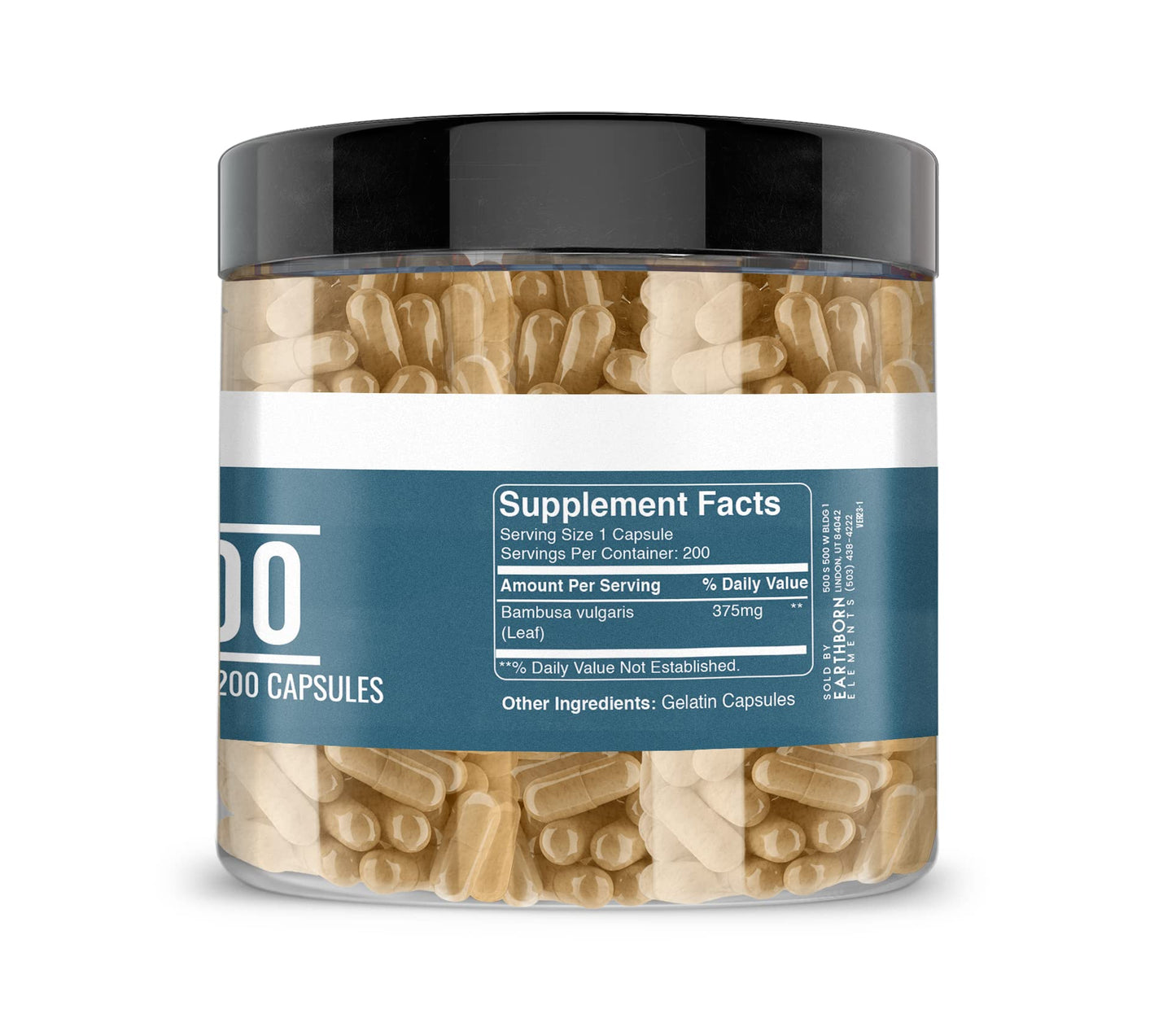 Earthborn Elements Bamboo 200 Capsules – Pure & Undiluted, No Additives