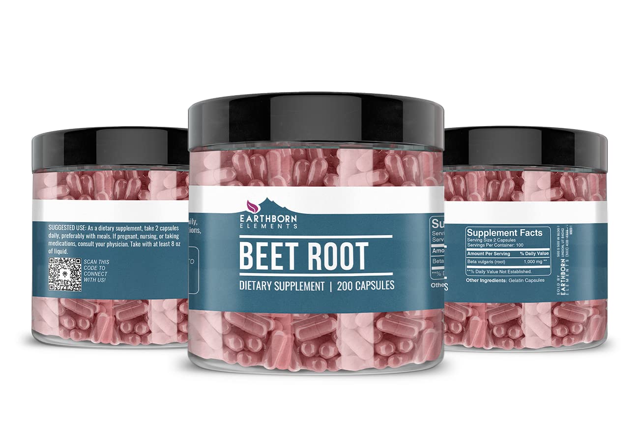 Earthborn Elements Beet Root 200 Capsules - Pure & Undiluted