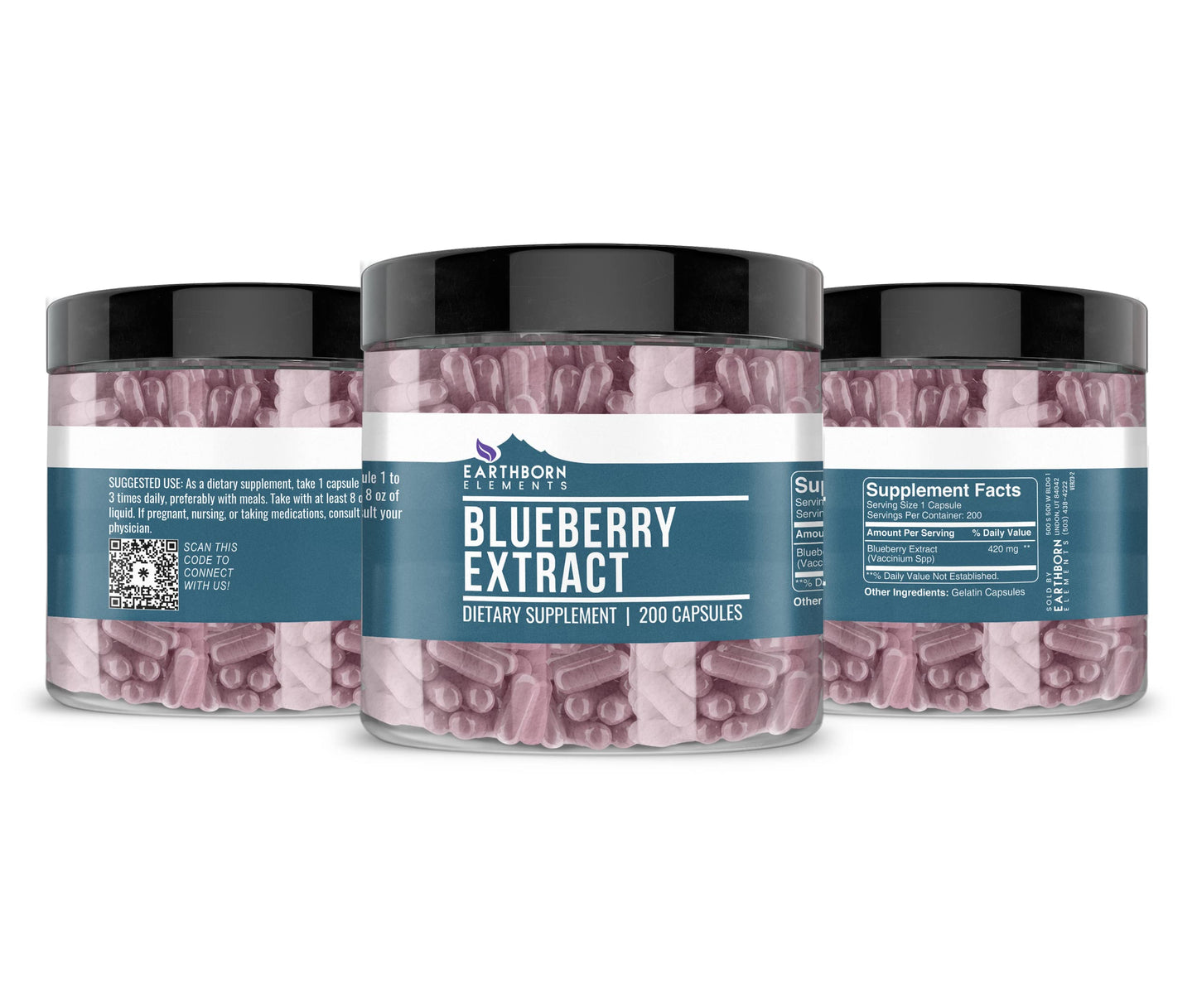 Earthborn Elements Blueberry 10:1 Extract Capsules – Pure & Additive-Free