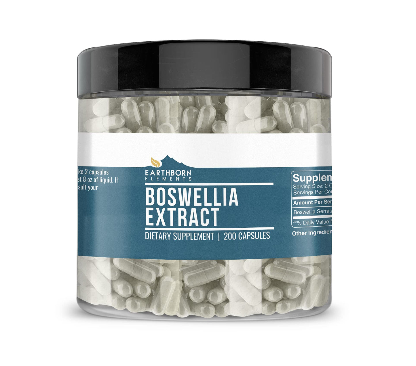 Earthborn Elements Boswellia Serrata Extract 200 Capsules - Pure & Undiluted, No Additives