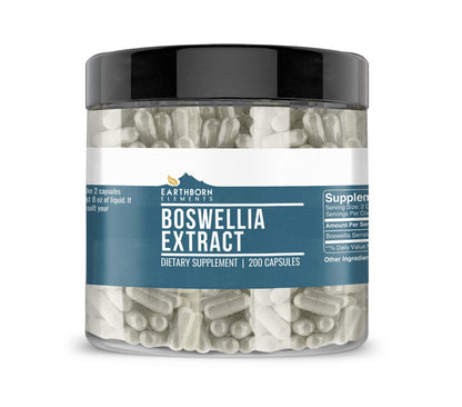 Earthborn Elements Boswellia Serrata Extract 200 Capsules - Pure & Undiluted, No Additives