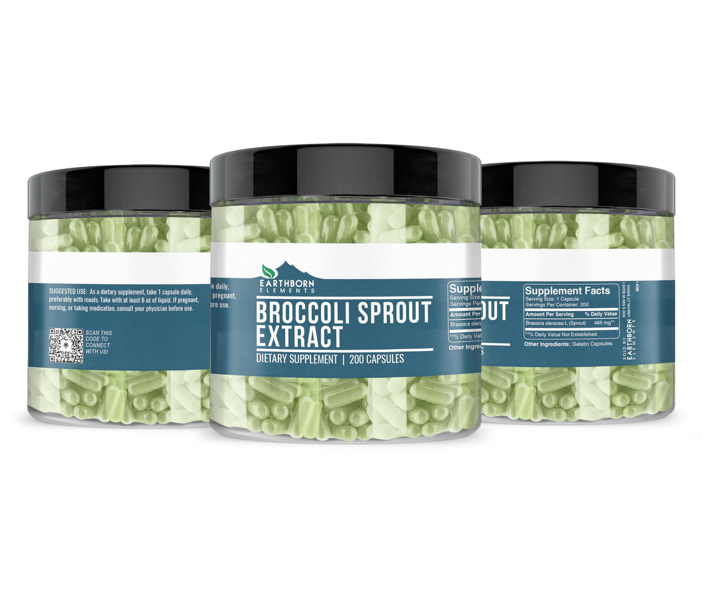 Earthborn Elements Broccoli Extract 200 Capsules | Pure & Undiluted