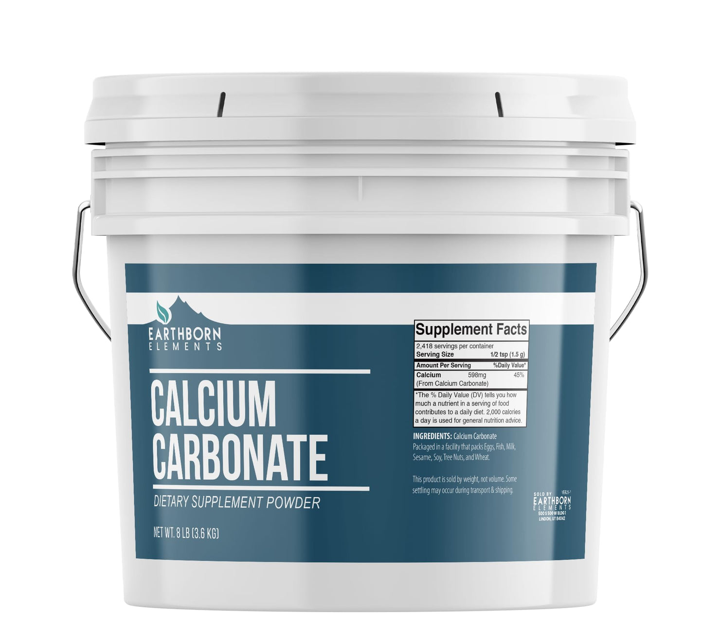 Earthborn Elements Calcium Carbonate Powder (1 Gal) – Natural Antacid & Limestone Powder
