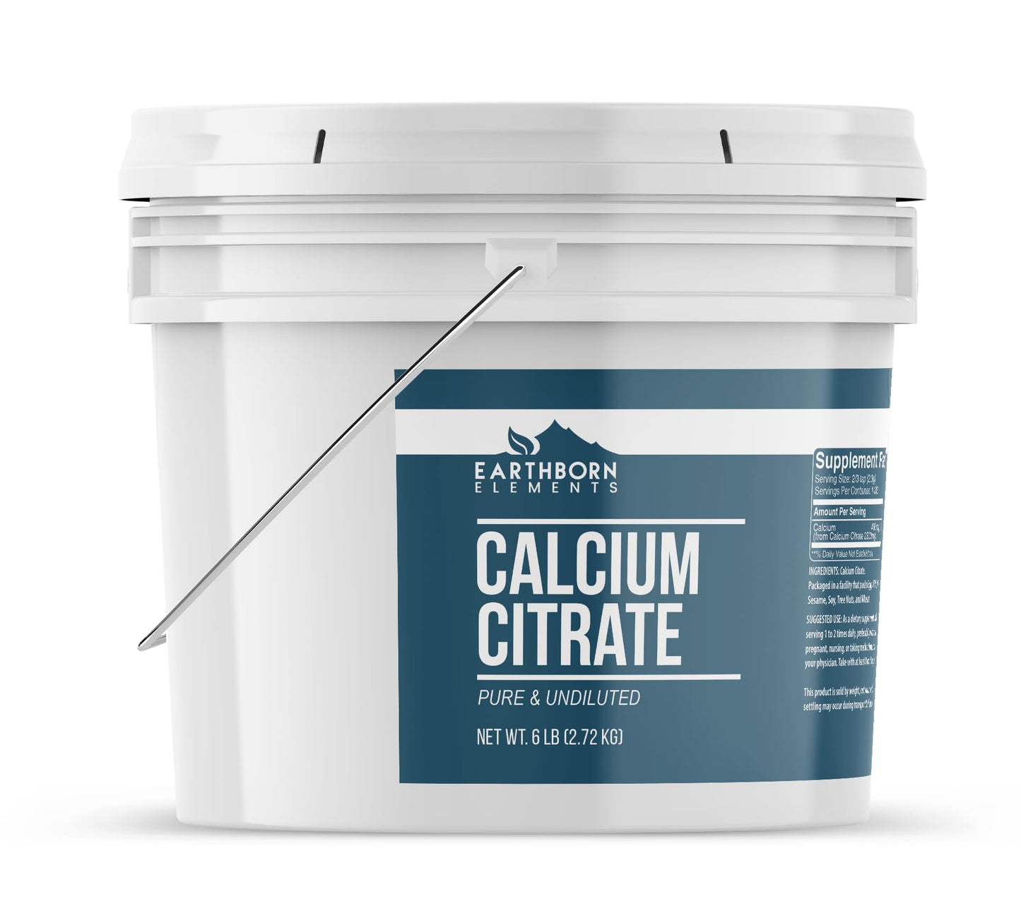 Earthborn Elements Calcium Citrate – Pure & Undiluted, Lab Verified (96 oz)