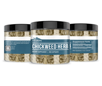 Earthborn Elements Chickweed Herb (200 Capsules) Pure, No Fillers or Additives