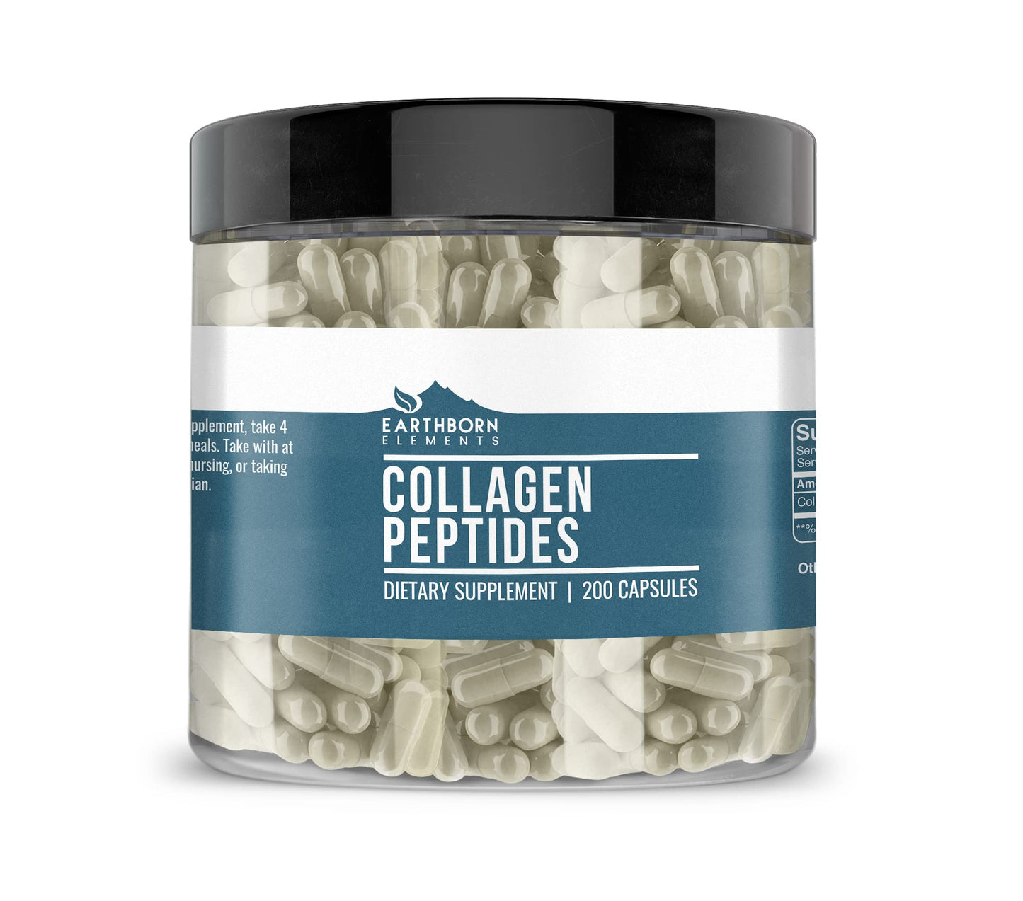 Earthborn Elements Collagen Peptides 200 Caps - Pure & Undiluted