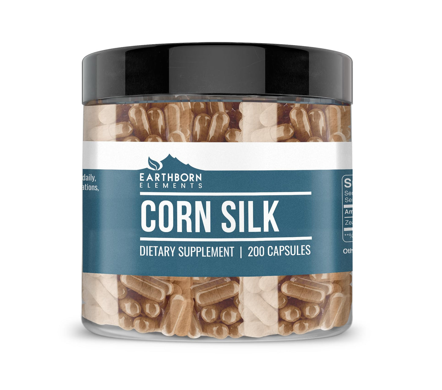 Earthborn Elements Corn Silk Extract 200 Capsules – Pure & Undiluted, No Additives