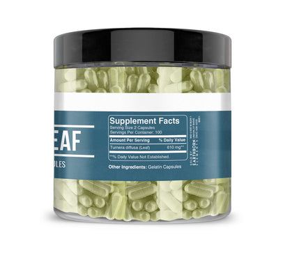 Earthborn Elements Damiana Leaf 200 Capsules | Pure & Undiluted, No Additives