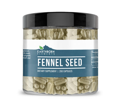 Earthborn Elements Fennel Seed 200 Capsules – Pure, Undiluted, No Additives