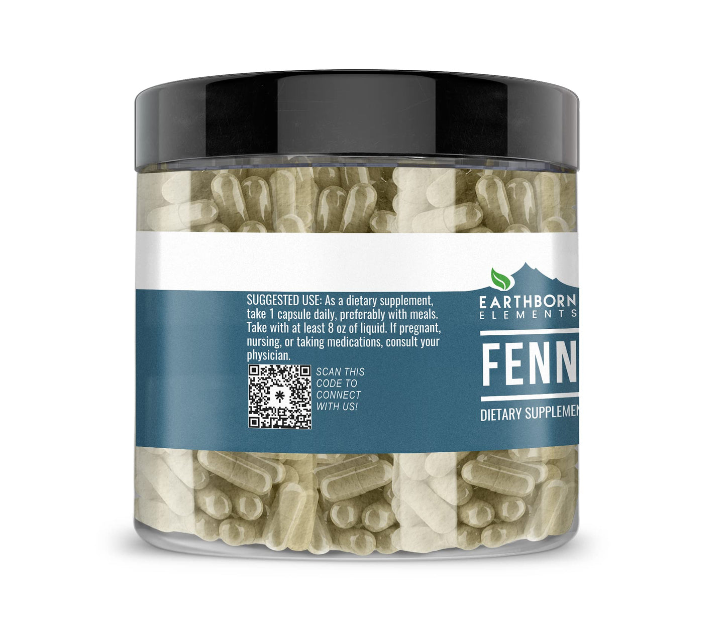 Earthborn Elements Fennel Seed 200 Capsules – Pure, Undiluted, No Additives