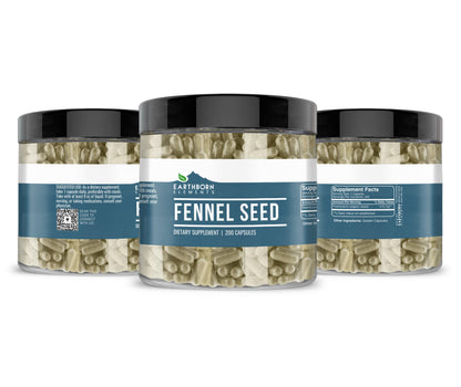 Earthborn Elements Fennel Seed 200 Capsules – Pure, Undiluted, No Additives