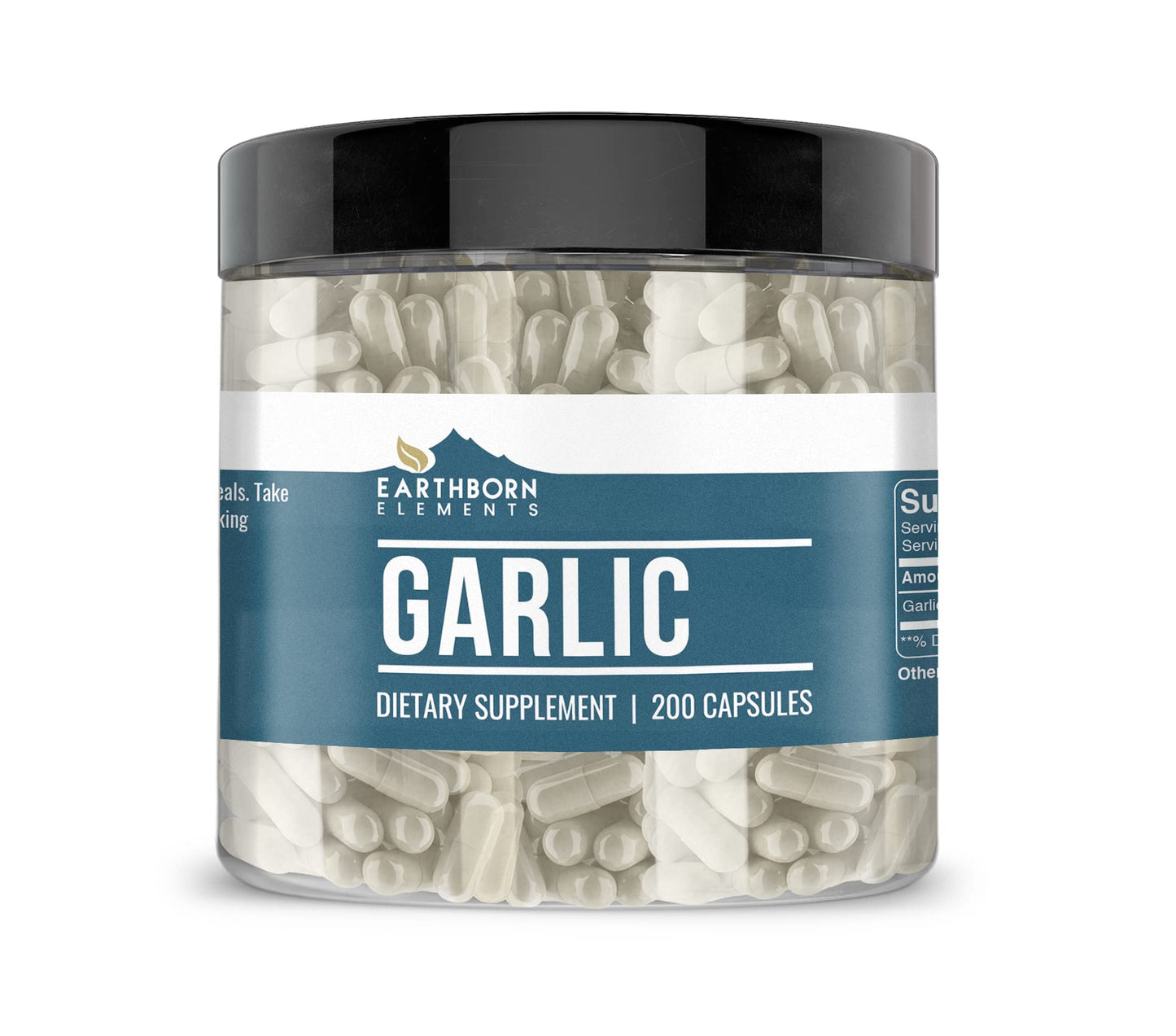 Earthborn Elements Garlic 200 Capsules – Pure & Undiluted Garlic Supplement with No Additives