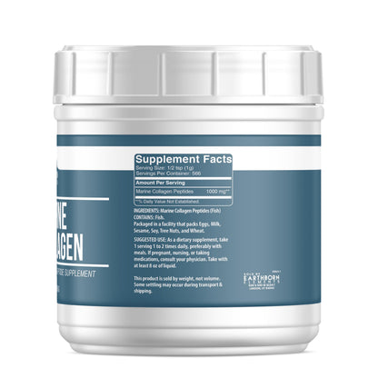 Earthborn Elements Hydrolyzed Marine Collagen Peptides Powder – 1.25 lb, Pure & Undiluted