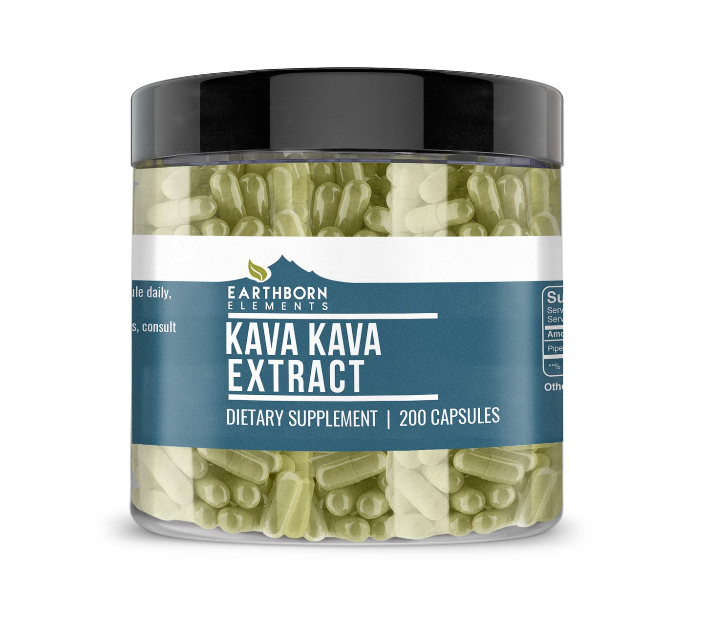 Earthborn Elements Kava Kava Extract, 200 Capsules – Pure & Undiluted, No Additives