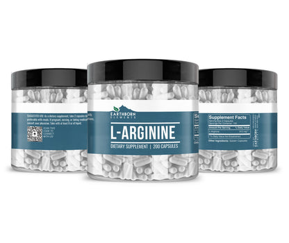 Earthborn Elements L-Arginine – Pure & Undiluted, No Additives (200 Capsules)