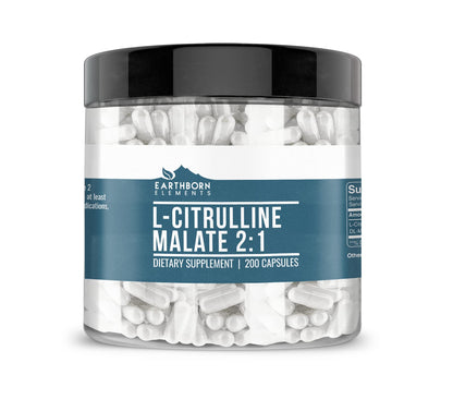 Earthborn Elements L-Citrulline DL-Malate 2:1 – 200 Capsules, Pure & Undiluted
