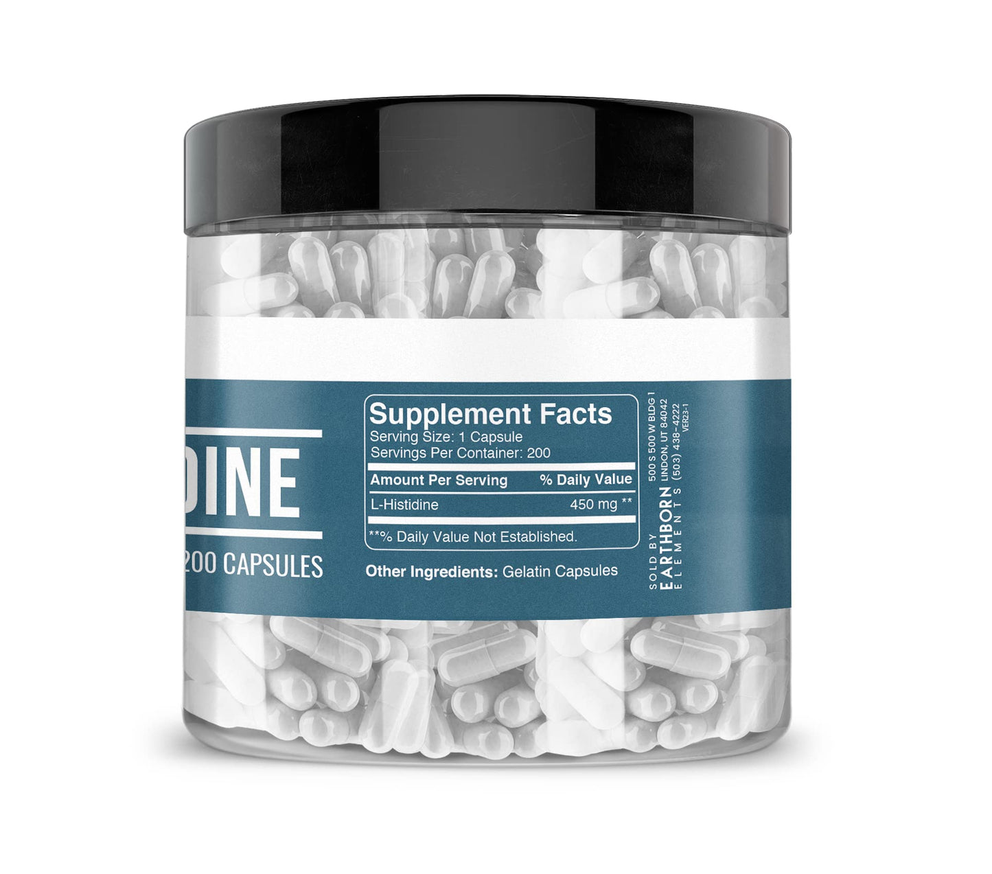 Earthborn Elements L-Histidine 200 Capsules – Pure, No Additives