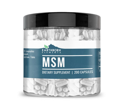 Earthborn Elements MSM 200 Capsules – Non-GMO, Easy-to-Take Caps