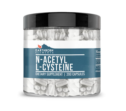 Earthborn Elements NAC N-Acetyl L-Cysteine 200 Capsules – Pure & Undiluted