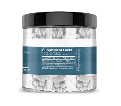 Earthborn Elements Collagen Peptides – Marine Hydrolyzed Fish Collagen, 200 Capsules (960 mg)