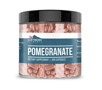 Earthborn Elements Pomegranate 200 Capsules - Pure & Undiluted, No Additives