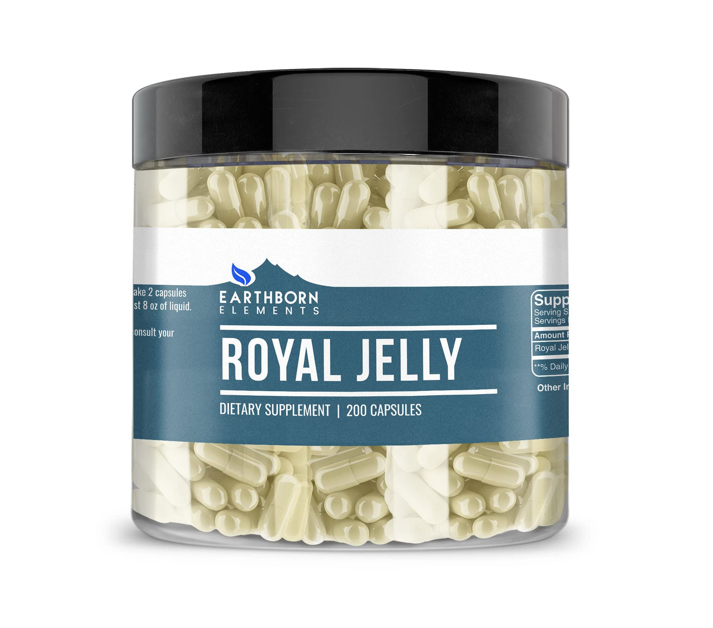 Earthborn Elements Royal Jelly 200 Capsules | Pure & Undiluted, No Additives
