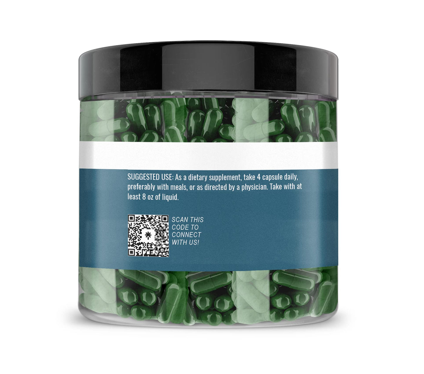 Earthborn Elements Spirulina 200 Capsules – Pure & Undiluted, No Additives | 50 Day Supply