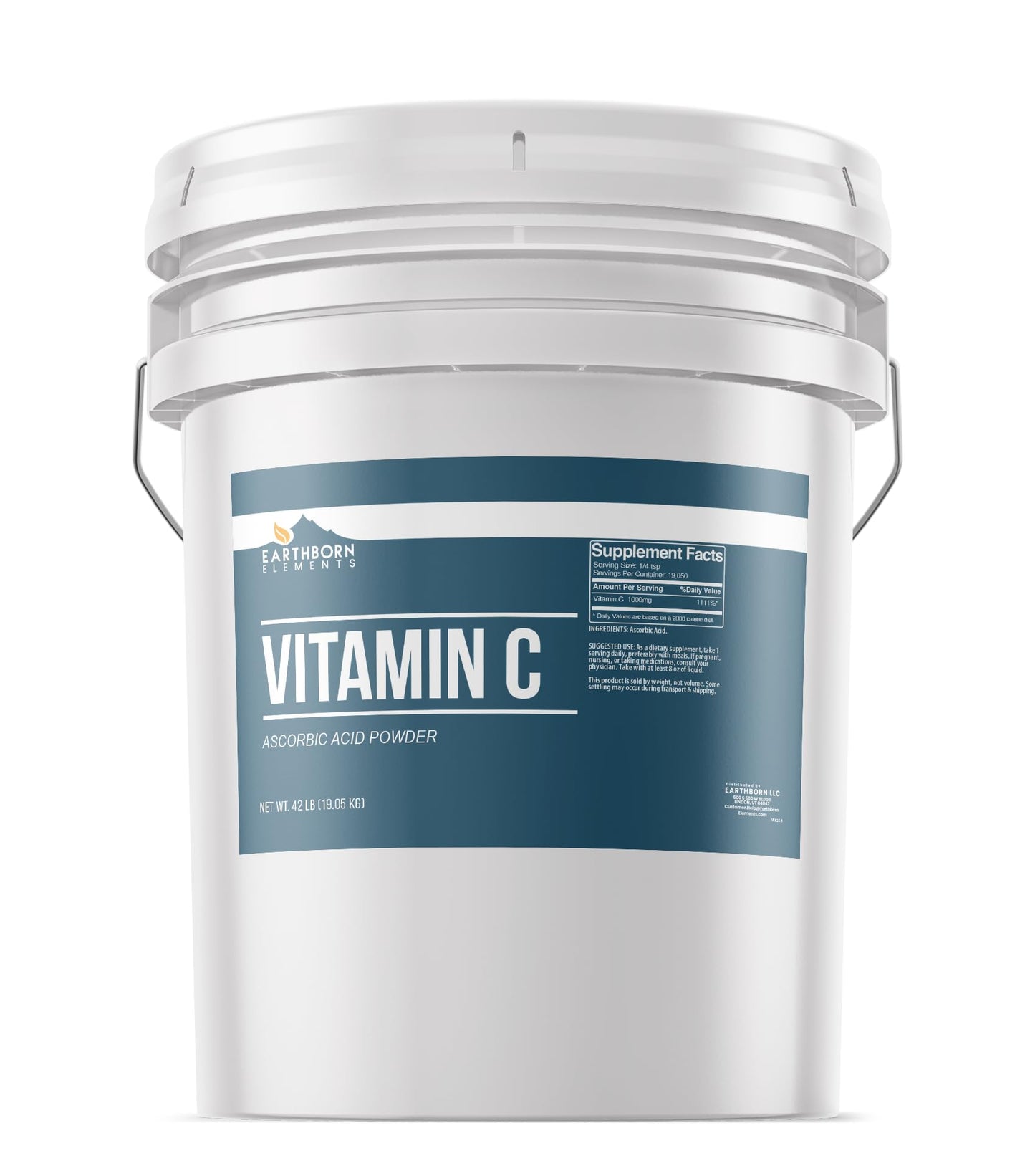 Earthborn Elements Vitamin C Powder (5 Gallon) – Pure Ascorbic Acid for DIY Skincare & Cleaning