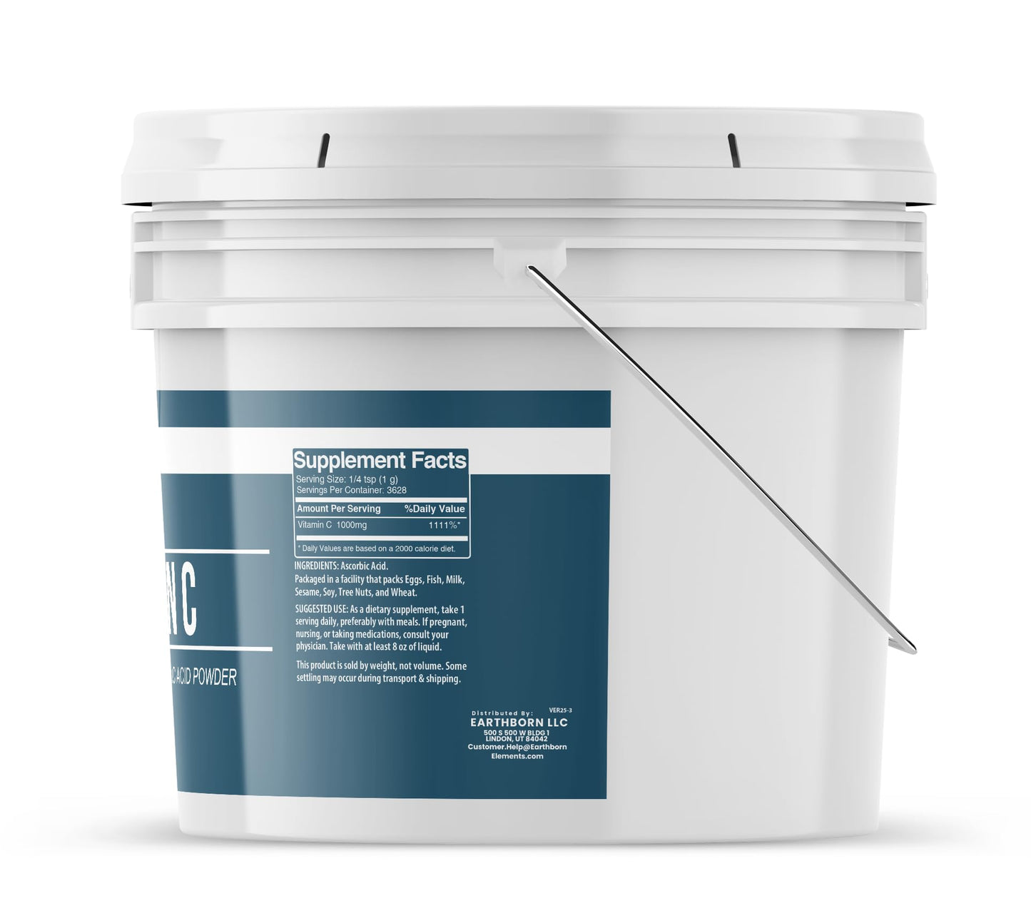 Earthborn Elements Vitamin C Powder (1 Gallon) – Pure, Undiluted Vitamin C