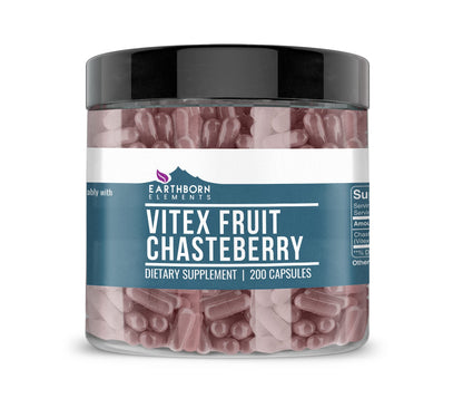 Earthborn Elements Vitex (Chasteberry) 200 Capsules – Pure & Undiluted