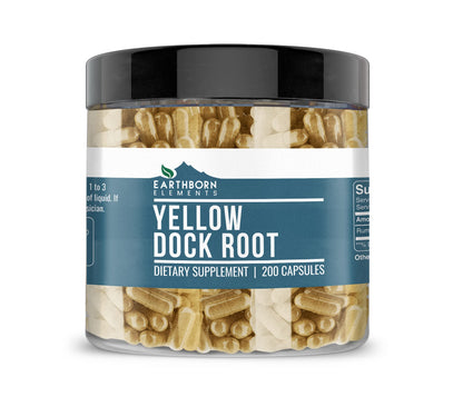 Earthborn Elements Yellow Dock Root 200 Capsules | Pure & Undiluted, No Additives