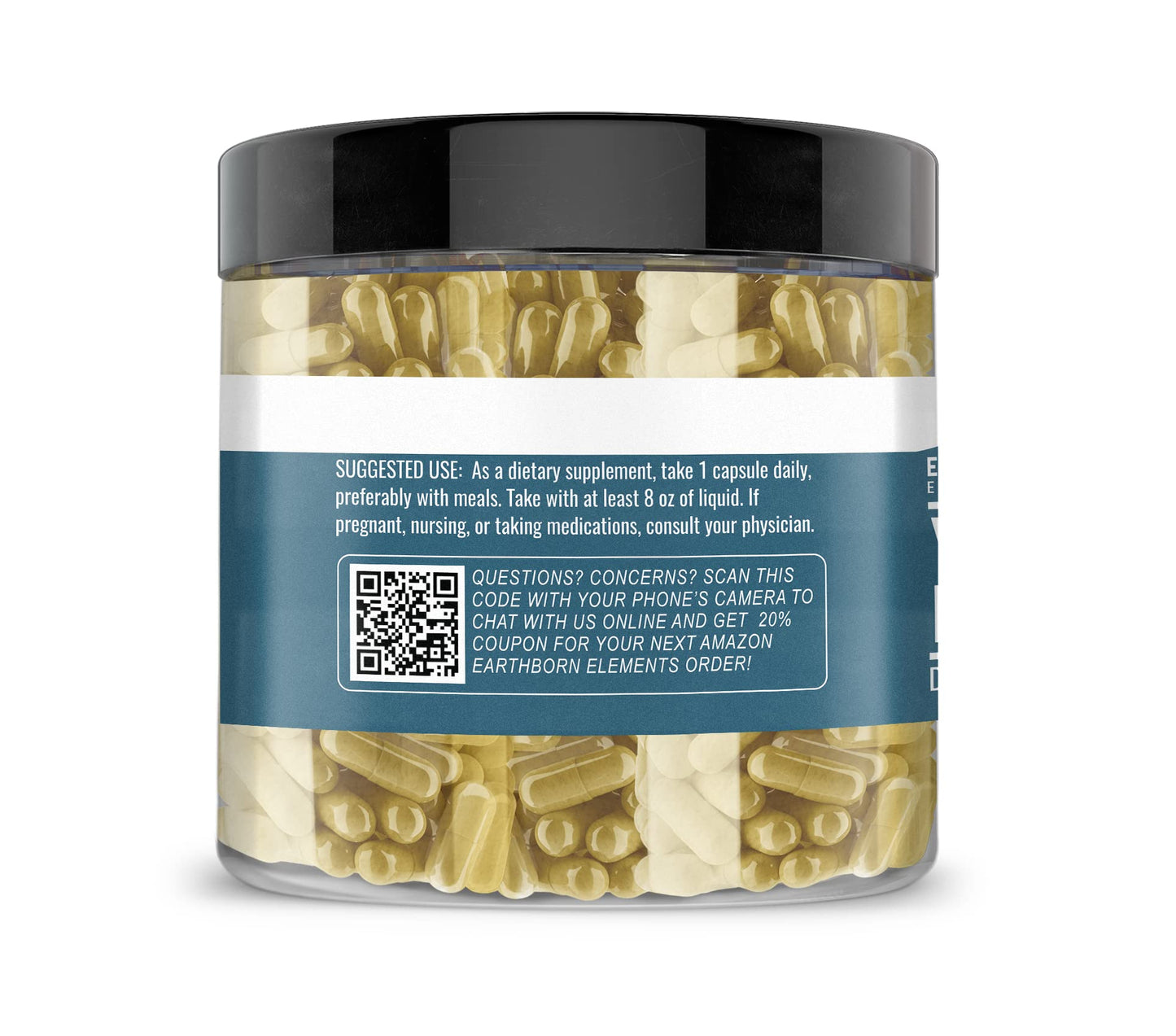 Earthborn Elements Yerba Mate Leaf Capsules – Pure & Undiluted, No Additives | 200 Capsules
