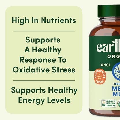 EarthFirst Organic Men’s Multi – Daily Whole-Food Multivitamin, 60 Count, Energy & Immune Support