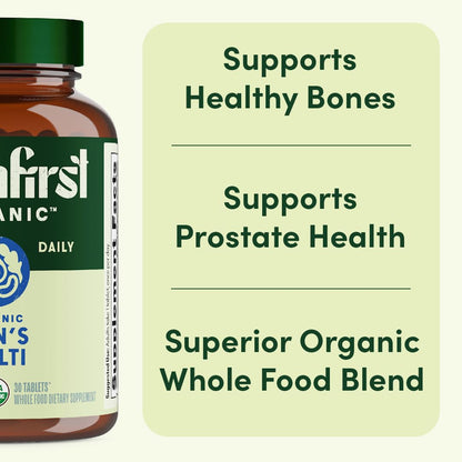 EarthFirst Organic Men’s Multi – Daily Whole-Food Multivitamin, 60 Count, Energy & Immune Support