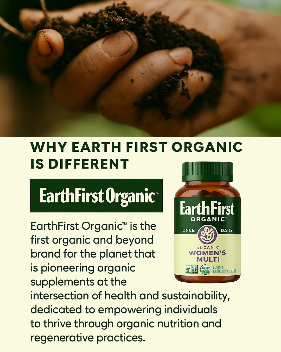 EarthFirst Organic Once Daily Multivitamin for Men 50+ - 60 Count