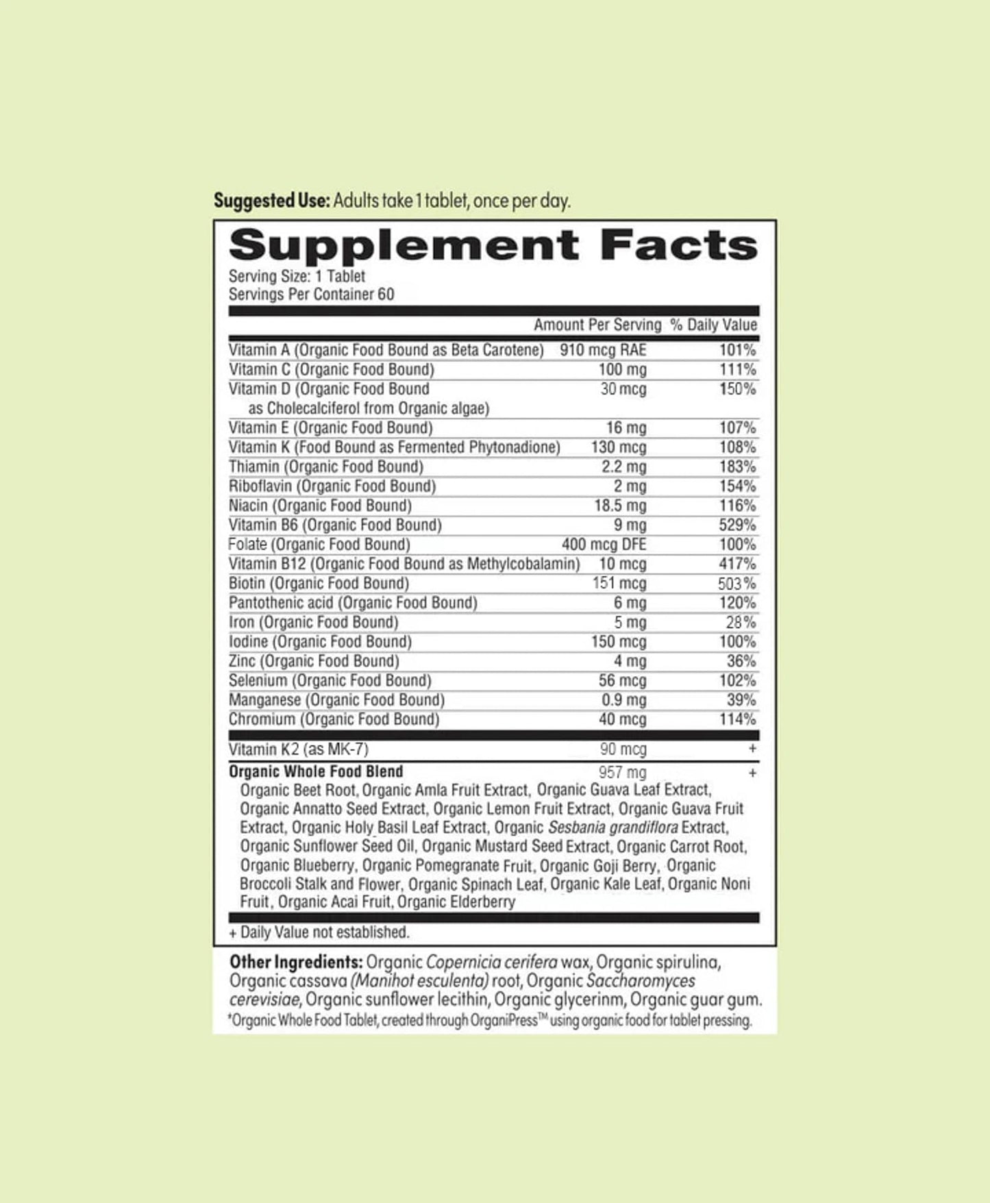 EarthFirst Organic Once Daily Multivitamin for Men 50+ - 60 Count