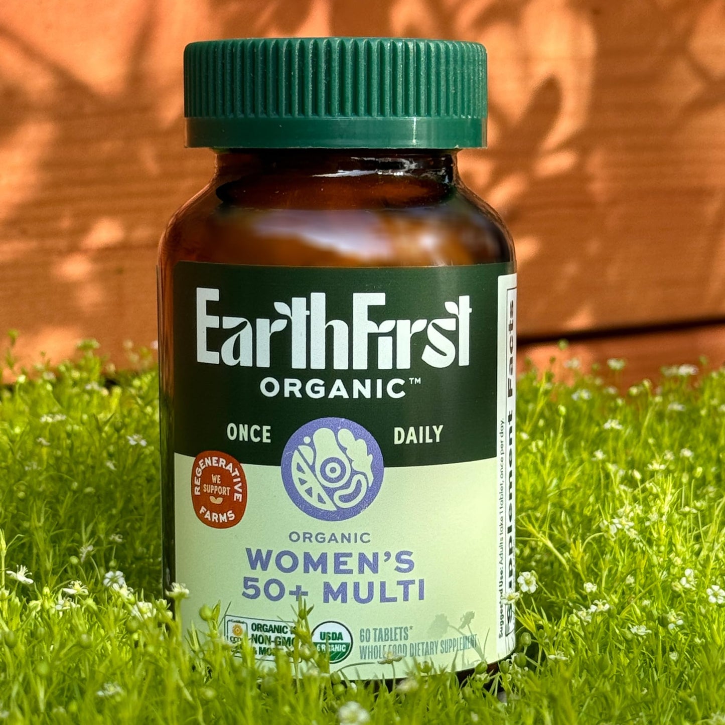 EarthFirst Organic Once Daily Multivitamin for Women 50+ - Bone, Energy & Heart Health (60 Count)