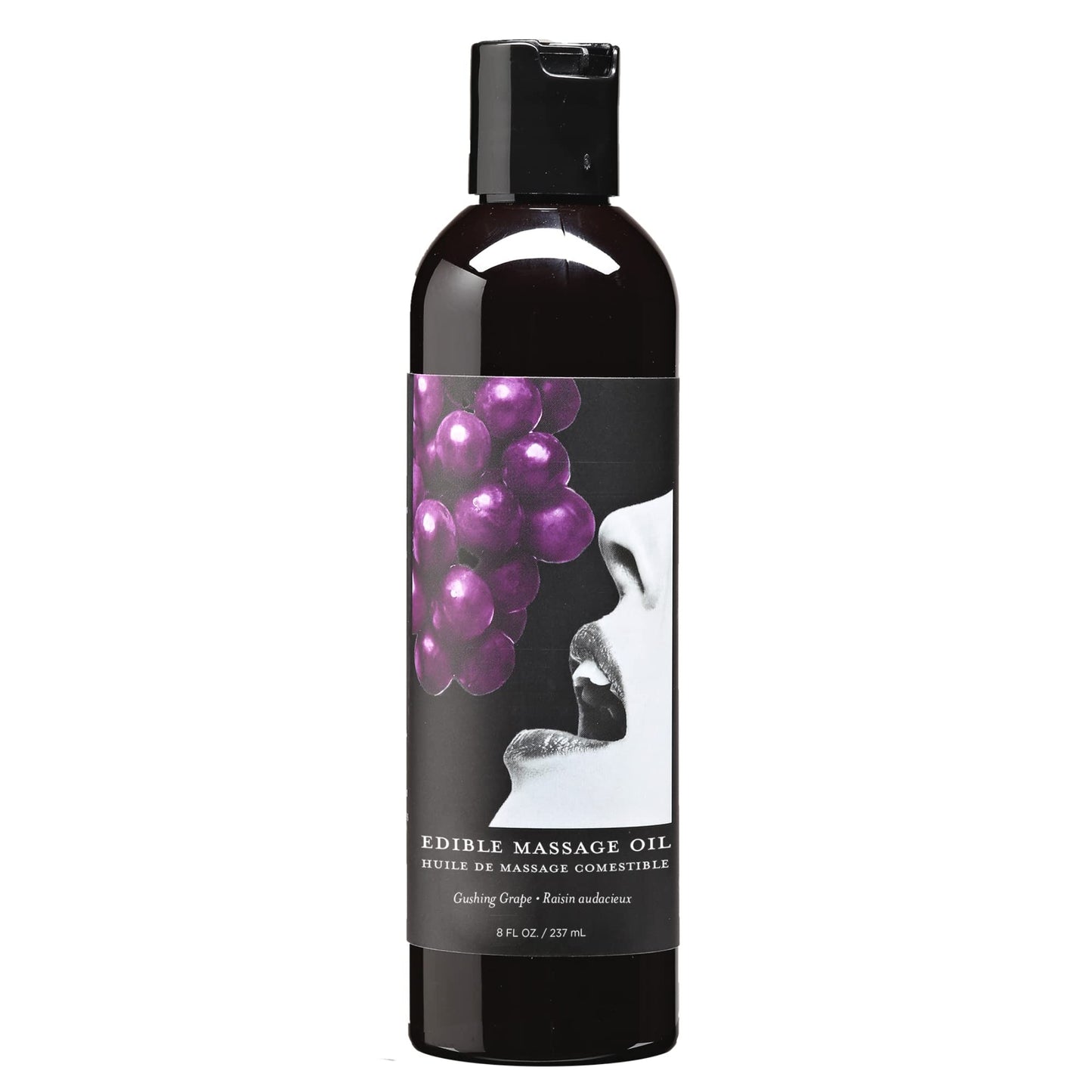 Earthly Body Edible Massage Oil – Grape, 8 oz – Hemp Seed, Almond, Grapeseed, Apricot & Vitamin E – Vegan & Cruelty-Free