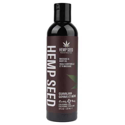 Earthly Body Hemp Seed Massage & Body Oil – Guavalava, 8 Fl Oz