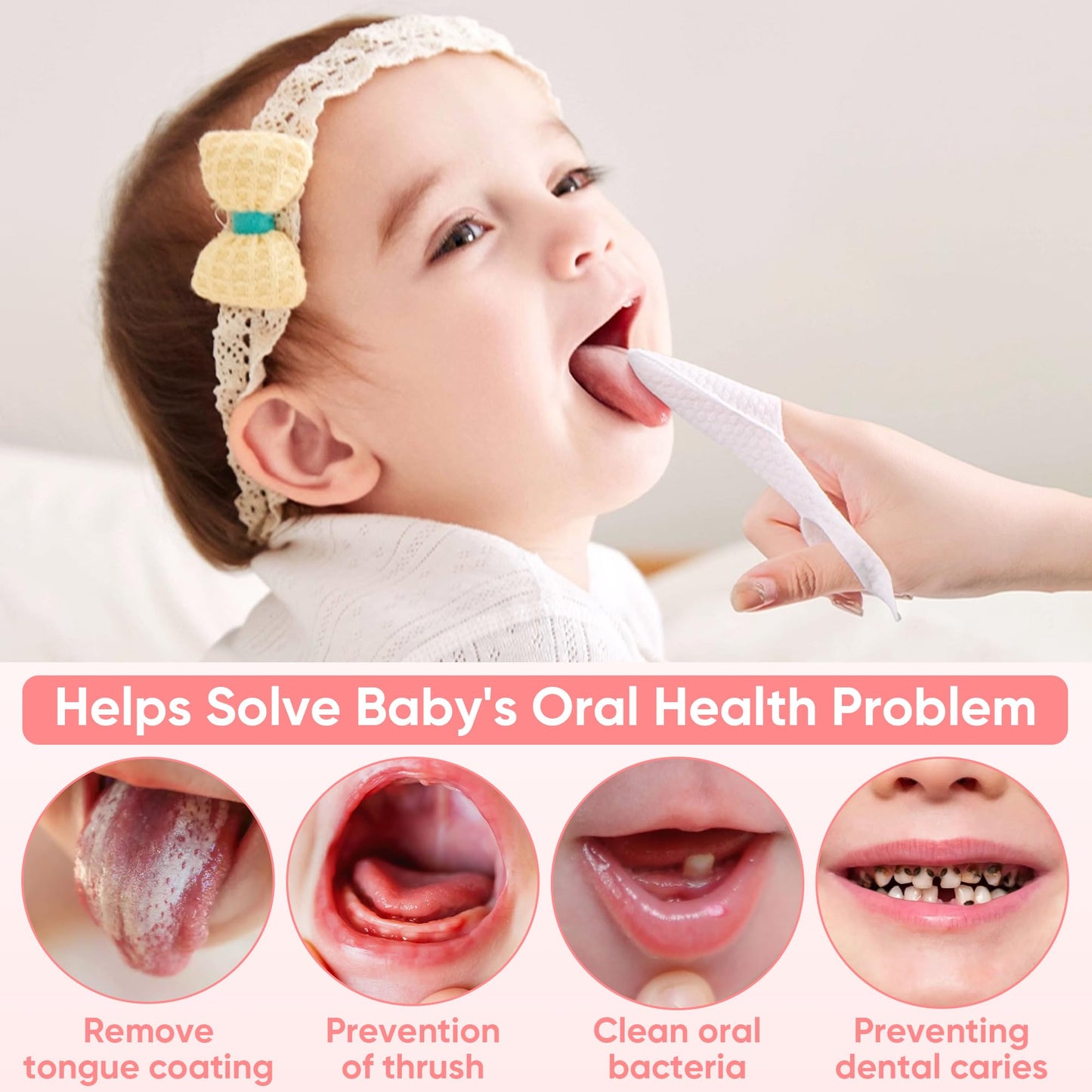 EASICUTI 40Pcs Baby Finger Toothbrush & Dry Wipes – Newborn Oral Care (0-36 Months)