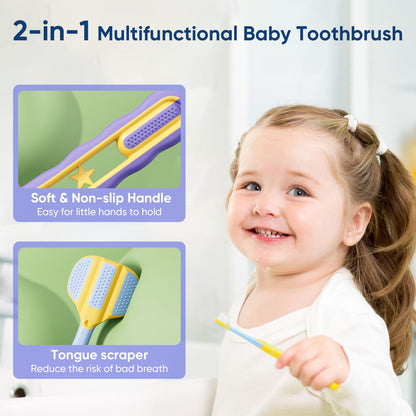 EASICUTI 3-Sided Toddler Toothbrushes - 8-Pack (Ages 1-8) Patent