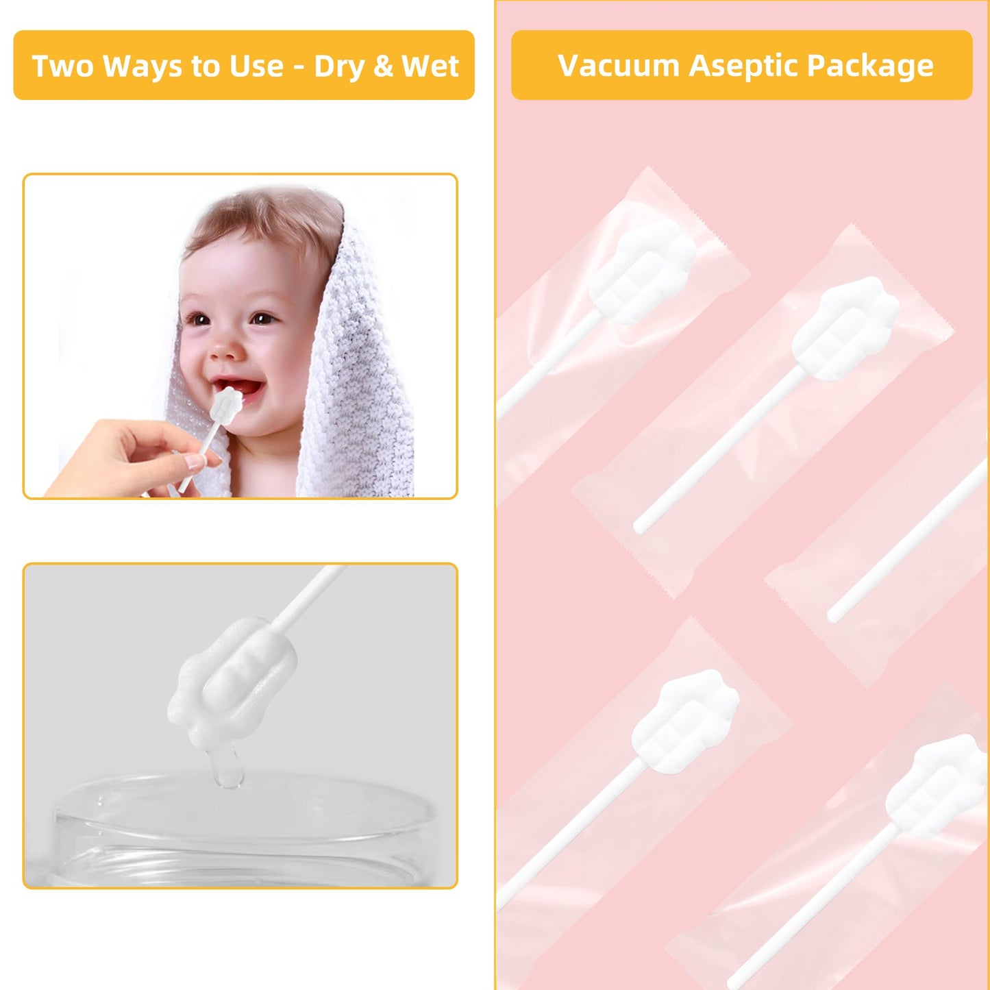 EASICUTI Upgrade Baby Tongue Cleaner – 52Pcs Newborn Toothbrush Set for 0-36M+