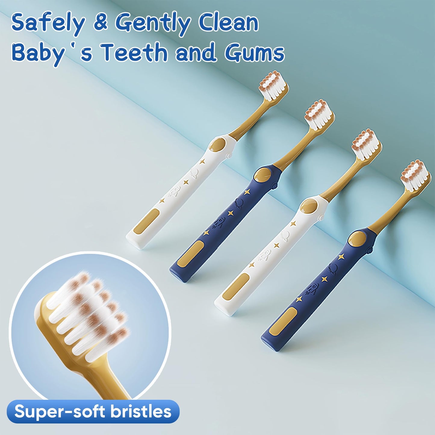 EASICUTI Extra Soft Toddler Toothbrushes 8 Pack - Space Theme Kids Toothbrushes for Ages 2-12 | Baby Toothbrush 12 Months+