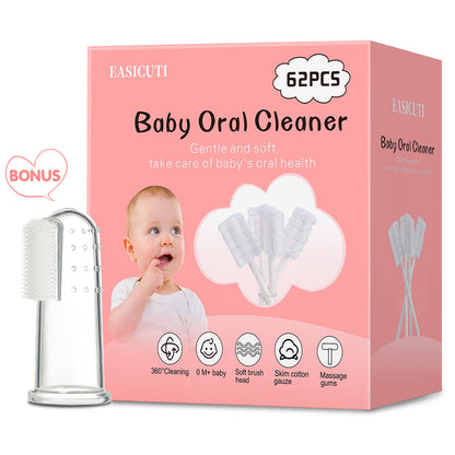 EASICUTI 62PCS Baby Tongue Cleaner Kit for 0-36 Months with Case