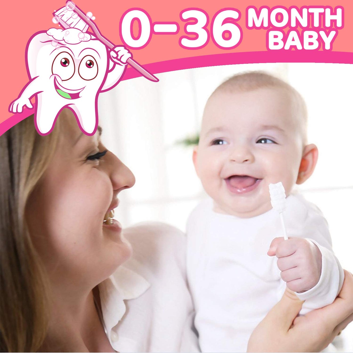 EASICUTI 62PCS Baby Tongue Cleaner Kit for 0-36 Months with Case
