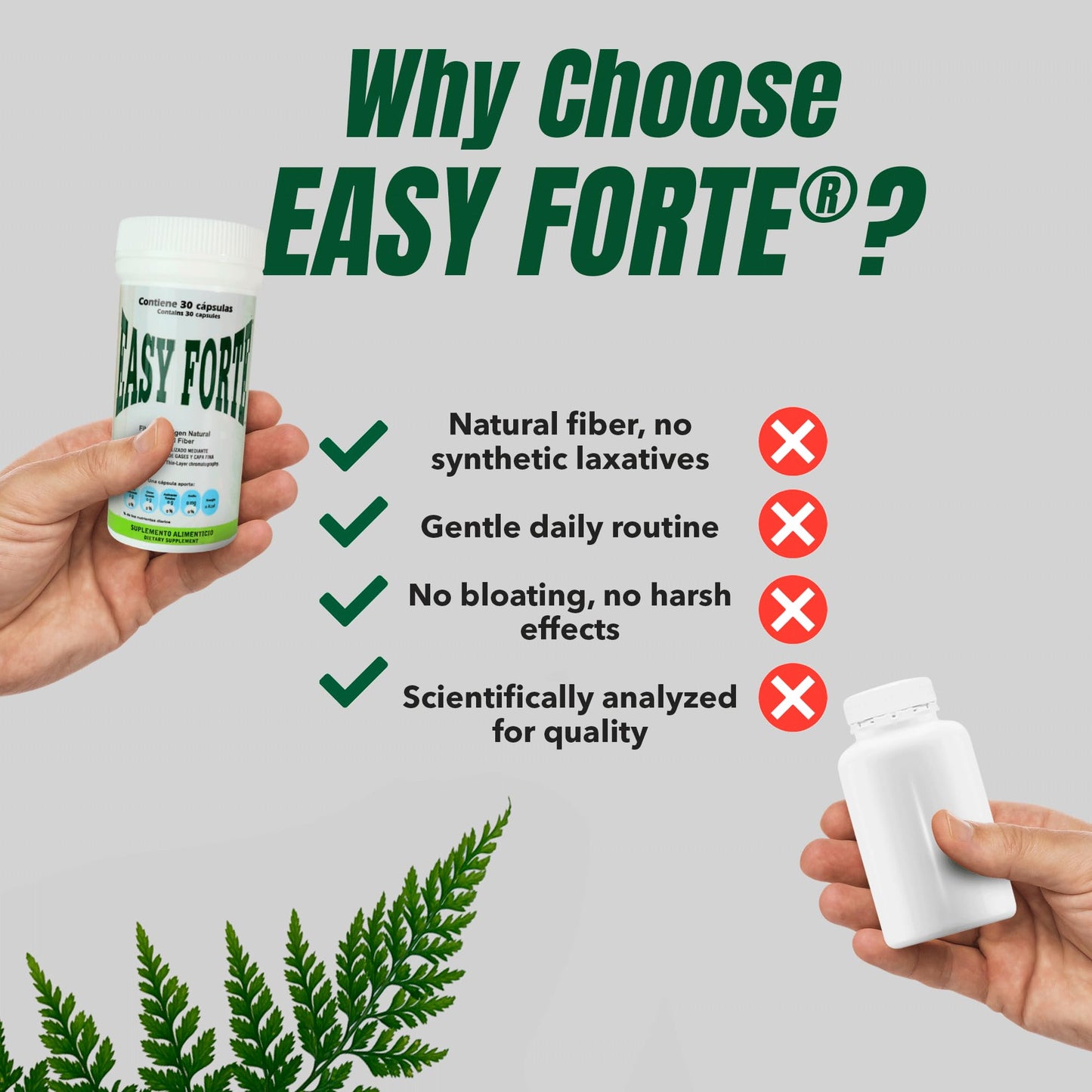 Easy Forte by Easy Figure | 3-Pack Natural Fiber Capsules for Digestive Comfort | 90 Count